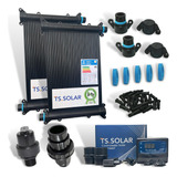 Kit Aquecedor Solar Piscina 21mt2 Placas Controlador Valvs