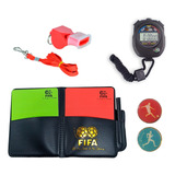 Kit Árbitro Esporte Futebol Cartão Moeda Cronômetro Apito Vm