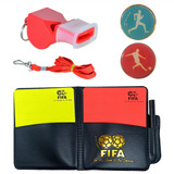 Kit Árbitro Esporte Futebol Com Cartões Moeda E Apito Vm