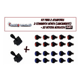 Kit Arcade Comandos Novos Acrilico Black 2 Players Pi3