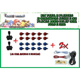 Kit Arcade Duplo Comandos 20 Botões E 2 Placa Zero Delay Pi3