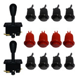 Kit Arcade Fliperama Com 20 Botões E 2 Comandos Electromatic
