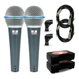 Kit Arcano 2 Microfones Dinâmicos Osme 8 C Cabo Xlr xlr Sj