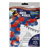 Kit Arco Fácil Com 48 Bexigas Decorativas Mulher Maravilha