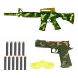 Kit Arma De Brinquedo Metralhadora E Pistola Pressão Rambo