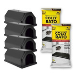 Kit Armadilha Cola Ratos Com 4 Túneis + 4 Placas - Colly