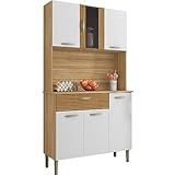 Kit Armario Cozinha 6 Portas 1884 Freijo Supremo Ripado KTP