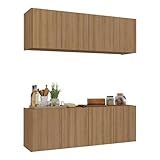 Kit Armário De Cozinha E Balcão 4 Portas Multimóveis Mp2161 Rustic