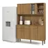 Kit Armário Viena De Cozinha Completo Multifuncional Compacto Com Portas E Gaveta Multiuso Cor Mel Ms Maciel   Signorini