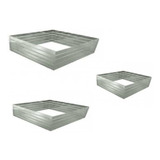 Kit Aro Cortador De Bolo Quadrado Naked Cake 3pçs Inox