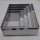 Kit Aro Cortador Quadrado Para Bolo Com 5 Peças Inox 8cm Alt