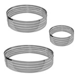Kit Aro Fatiador Bolo Em Camadas Fatias 3pçs 25 30 35 Inox