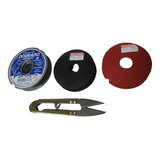 Kit Artesanato 2 Fio Silicone Linha Nylon 100m Tesoura