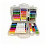 Kit Artístico Com 54 Pçs Maleta De Desenho Escolar Infaltil
