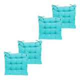 Kit Assento Futon Almofada Para Cadeira 4 Unidades 40x40