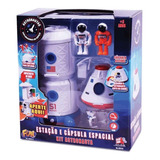 Kit Astronauta Estação E Cápsula Espacial Com Figuras Fun