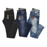 Kit Atacado 03 Calças Jeans Masculina Skinny Vários Modelos