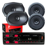 Kit Auto Radio Mp3 Bluetooth E Falante 6 E Falante 6x9 Pol