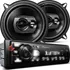 Kit Auto Radio Som Aparelho Automotivo Usb +triaxial 5 Porta