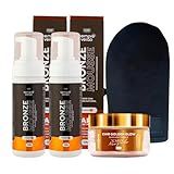 Kit Autobronzeador SempreVerão Mousse Bronze Dark 125g 2 Unidades Iluminador Corporal Golden Glow E Luva Aplicadora