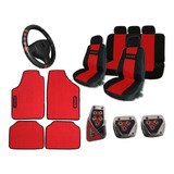 Kit Automotivo Capa Tecido Tapete Volante Pedaleira