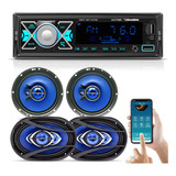 Kit Automotivo Radio Usb Bluetooth Falante Hurricane 6 6x9
