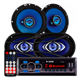 Kit Automotivo Radio Usb Bluetooth Falante Hurricane 6 6x9