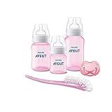Kit Avent Classic 3 Mamadeiras Rosa Chupeta E Escova Philips Avent