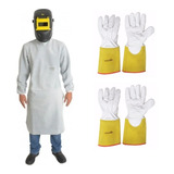 Kit Avental Barbeiro De Raspa 2 Luva De Vaqueta Tks 30 P 15