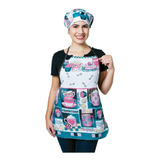 Kit Avental E Touca Estampa Cup Cake Cozinha Restaurante