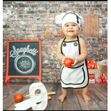 Kit Avental Infantil Master Cheff Avental touca Cheff luva F