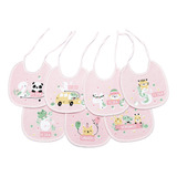 Kit Babador Semaninha Bebê Impermeável 7 Un Azul E Rosa