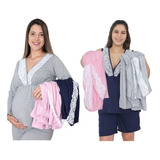 Kit Baby Doll   Pijama   Camisola Amamentação Maternidade