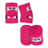 Kit Baby Joelheira Meia Antiderrapante Lupo