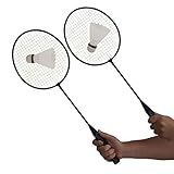 Kit Badminton 2 Raquetes 2 Petecas Bolsa De Transporte
