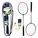 Kit Badminton 2 Raquetes 3 Petecas C Bolsa Kit Completo