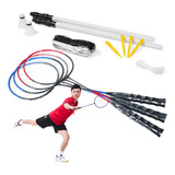 Kit Badminton Com 4 Raquetes 3 Volantes Rede E Suportes