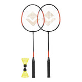 Kit Badminton Com Raquetes Petecas Prática De Esportes Vollo