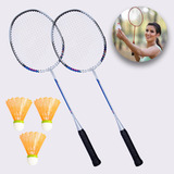 Kit Badminton Completo 2 Raquetes 3 Petecas Bolsa Raqueteira