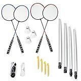 Kit Badminton Completo 4 Raquetes