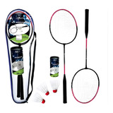 Kit Badminton Completo Bolsa 2 Raquetes 3 Petecas Esporte