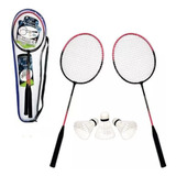 Kit Badminton Completo Com 2 Raquetes 3 Petecas Bolsa