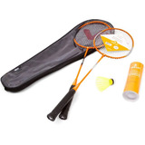 Kit Badminton Completo Vollo Com 2 Raquetes 3 Petecas Nylon