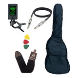 Kit Bag Afinador Correia Cabo Violão Guitarra Baixo Miyata 1