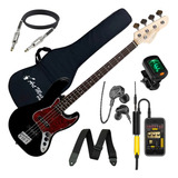 Kit Baixo Giannini Jazz Bass capa amplificador acessórios
