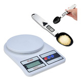 Kit Balança Digital Cozinha 10kg E Colher 500g Alta Precisão