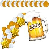 Kit Balão Metalizado Gigante Cerveja Chopp Festa Boteco 70cm X 53cm 3 Estrela 45cm 20 Balões De Látex Redondo 23cm 24 UNIDADES