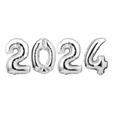 Kit Balão Numérico 2024 Metalizado Gigante Ano Novo 70cm