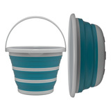Kit Balde 10 L Bacia Retratil 8 L Verde Flash Limp Cor Ver