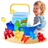 Kit Balde De Praia Infantil Brincar Areia Parque 8 Pecas